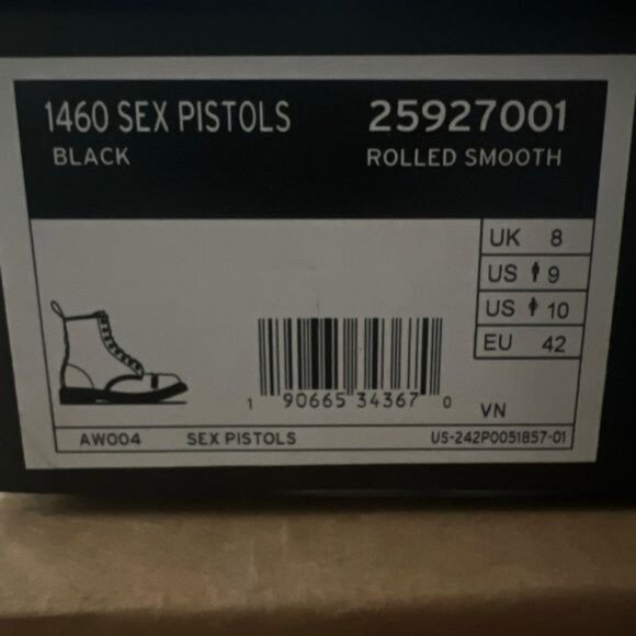 NIB SEX PISTOLS DR. MARTEN LIMITED EDITION 1460 UNISEX COMBAT BOOTS - Picture 14 of 15